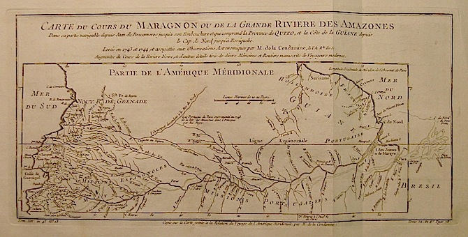 Bellin Jacques-Nicolas (1703-1772) Carte du cours du Maragnon ou de la grande Riviere des Amazones... 1750 ca. Parigi 